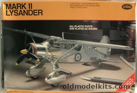 Testors 1/48 Lysander Mark II/ III Chrome Plated - (ex-Hawk), 216 plastic model kit